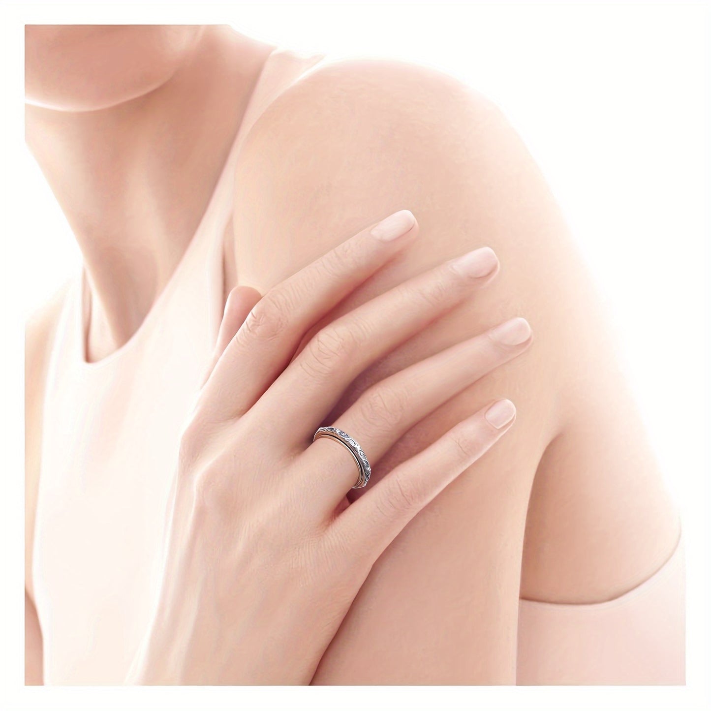 Sterling Silver Lotus Flower Fidget Ring