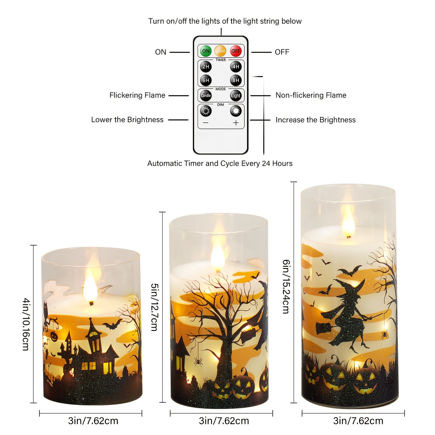 Halloween 3-Pack Smokeless Candles