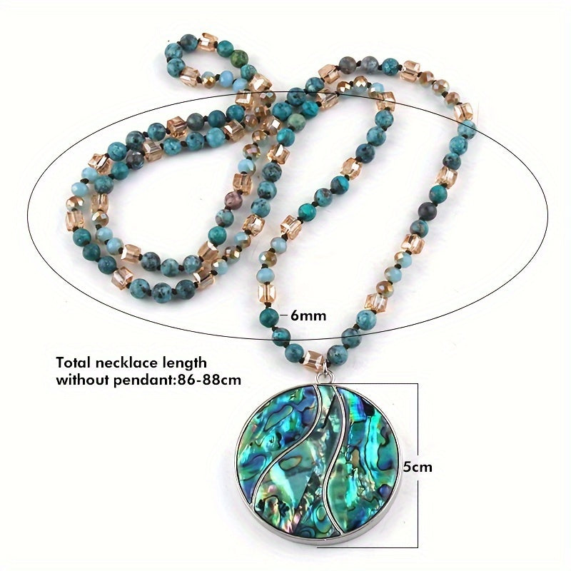 Natural Stone Agate Cut Pendant Necklace