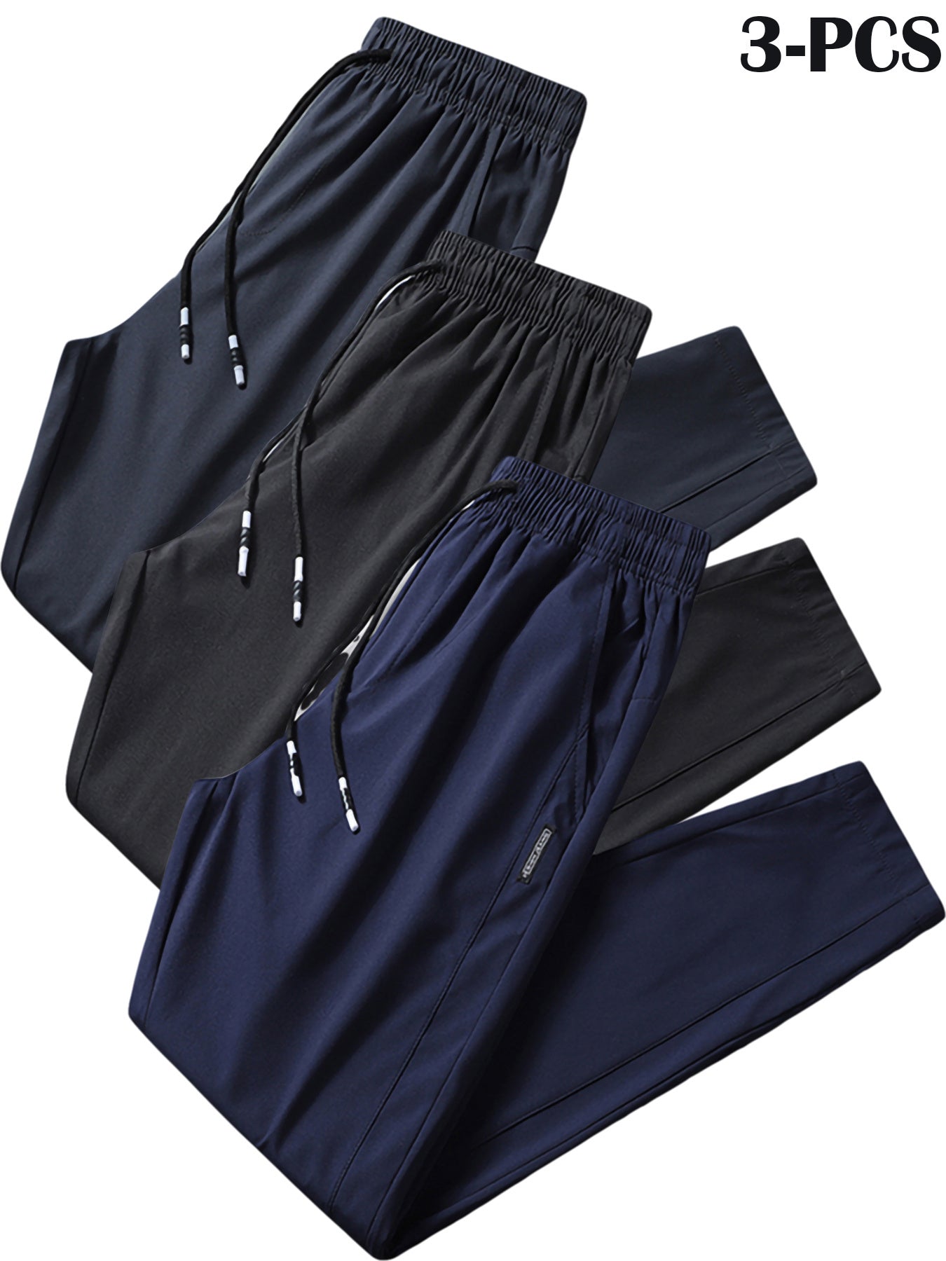 Three Casual Elastic Men's Long Pants,