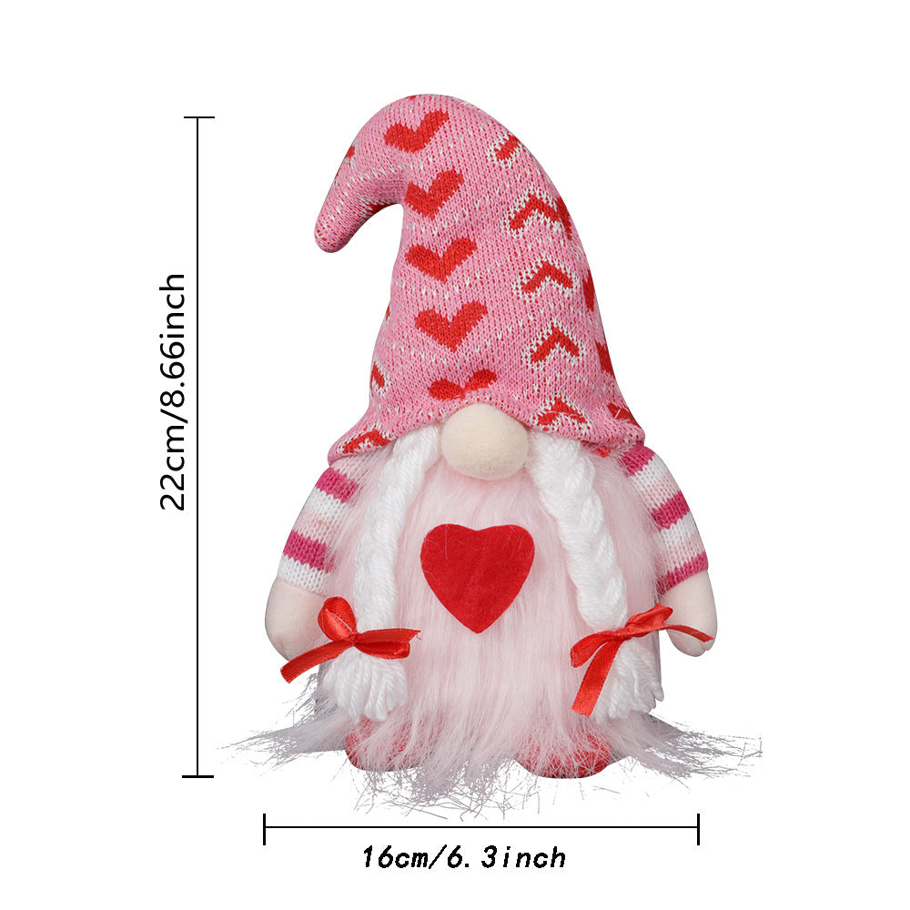 3-Pack Rudolf Dwarf Dolls with Heart Keychains