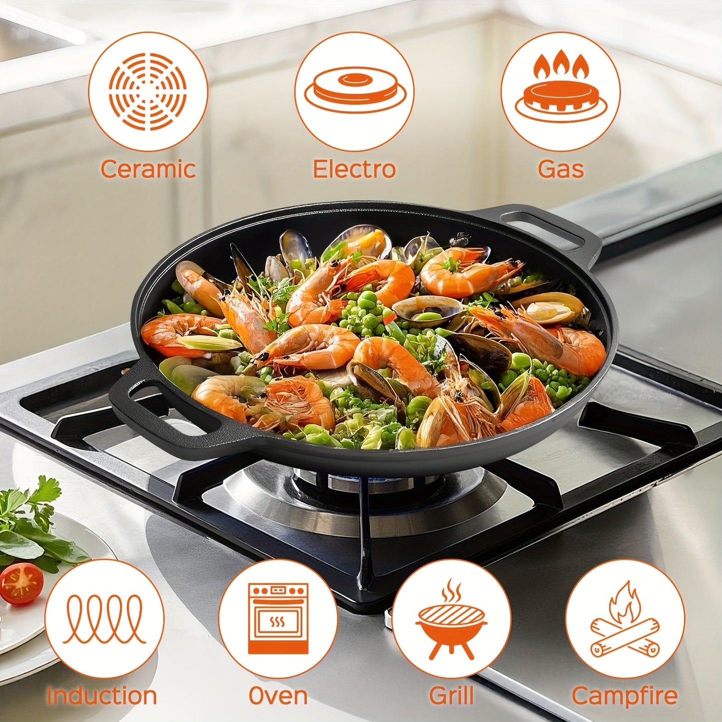 Pre Seasoned 11 inch Cast Iron Skillet