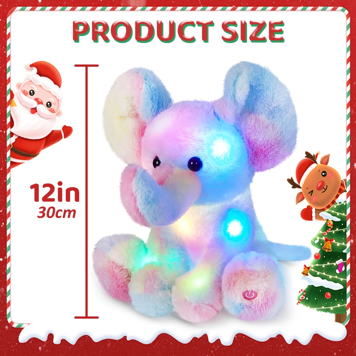 Musical Light Up Elephant Plush Stuffed Animal