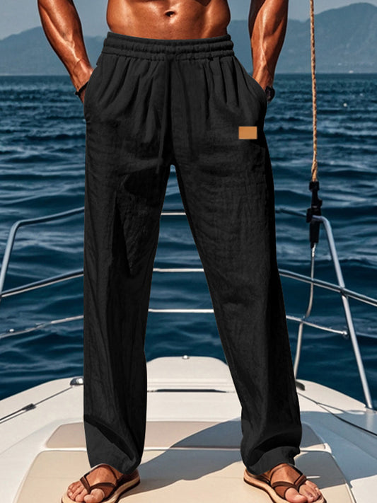 Loose Fit Straight Leg Casual Trousers