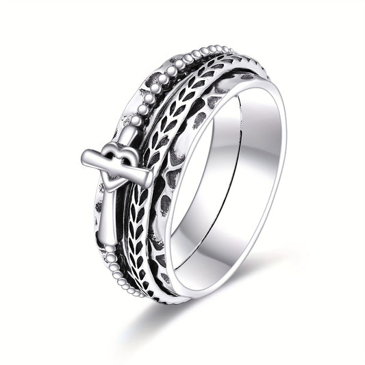 Spinner Rings for Women or Men Sterling Silver Cross