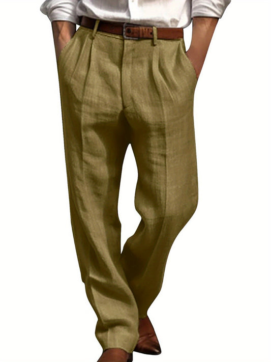 100% Cotton Men's Linen Pants