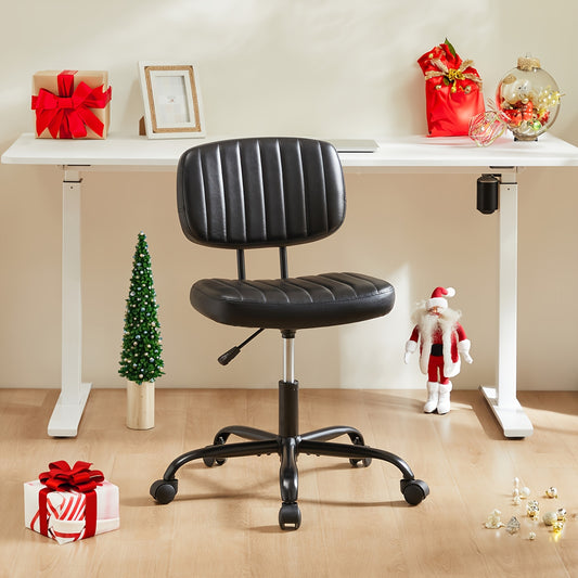 Ergonomic Adjustable Height 360° Swivel Armless Chair
