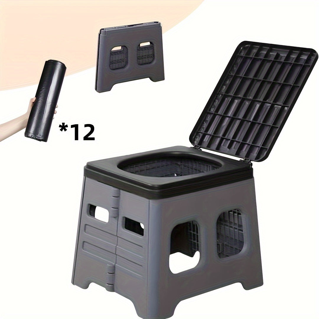 Portable Folding Emergency Toilet With Lid