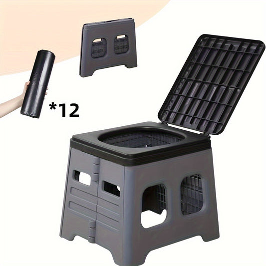 Portable Folding Emergency Toilet With Lid