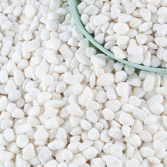18lb Polished White Pebbles