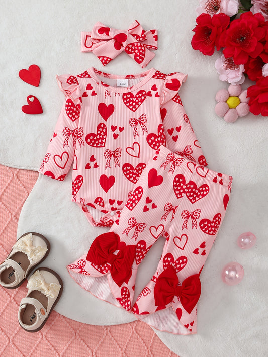 Baby Girl Valentine's Day Outfit Set