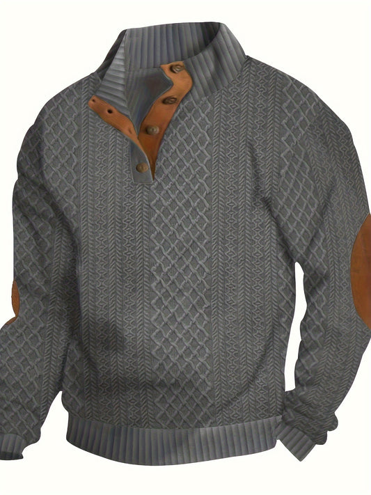 Men's Stand Collar Long Sleeve Sweater