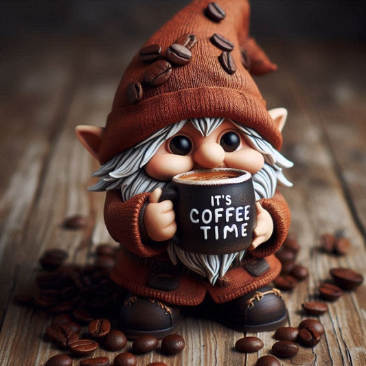 Coffee Time Gnome Handicraft Ornament