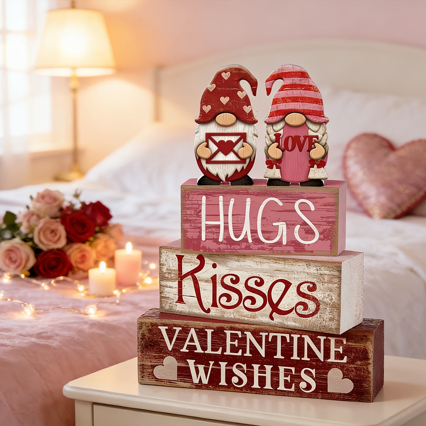 Valentine's Day Gnome Tiered Tray Decor