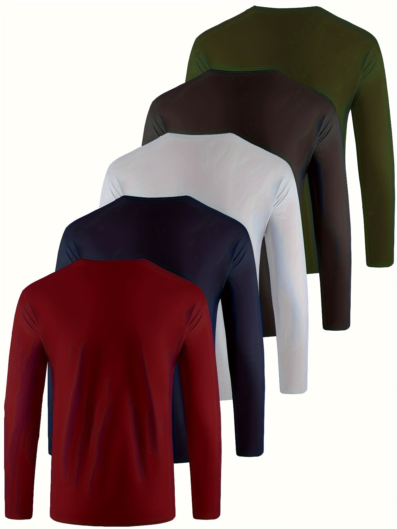 5 Pack Moisture Wicking Long Sleeve Shirts