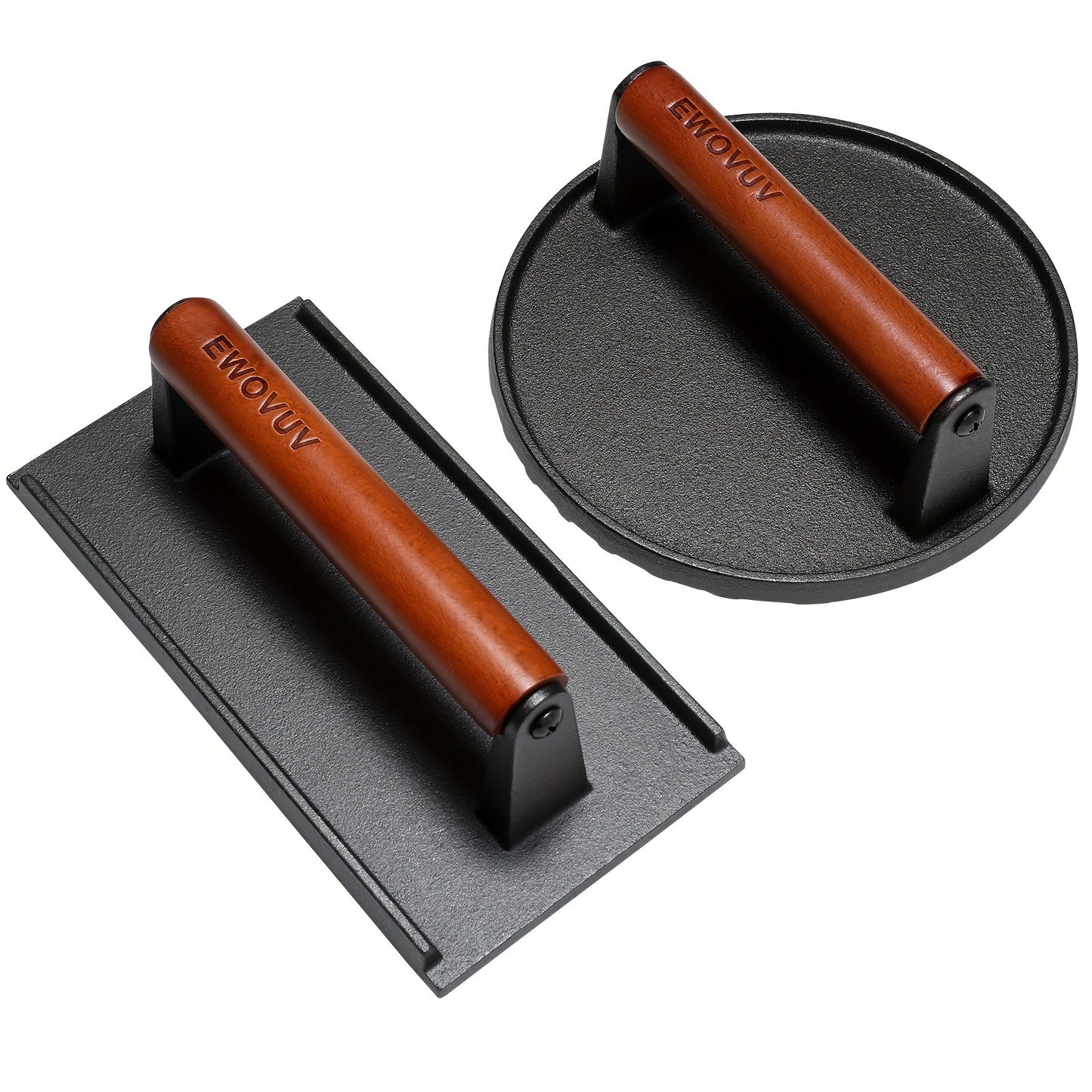 2pcs Burger Press Heavy-Duty Cast Iron