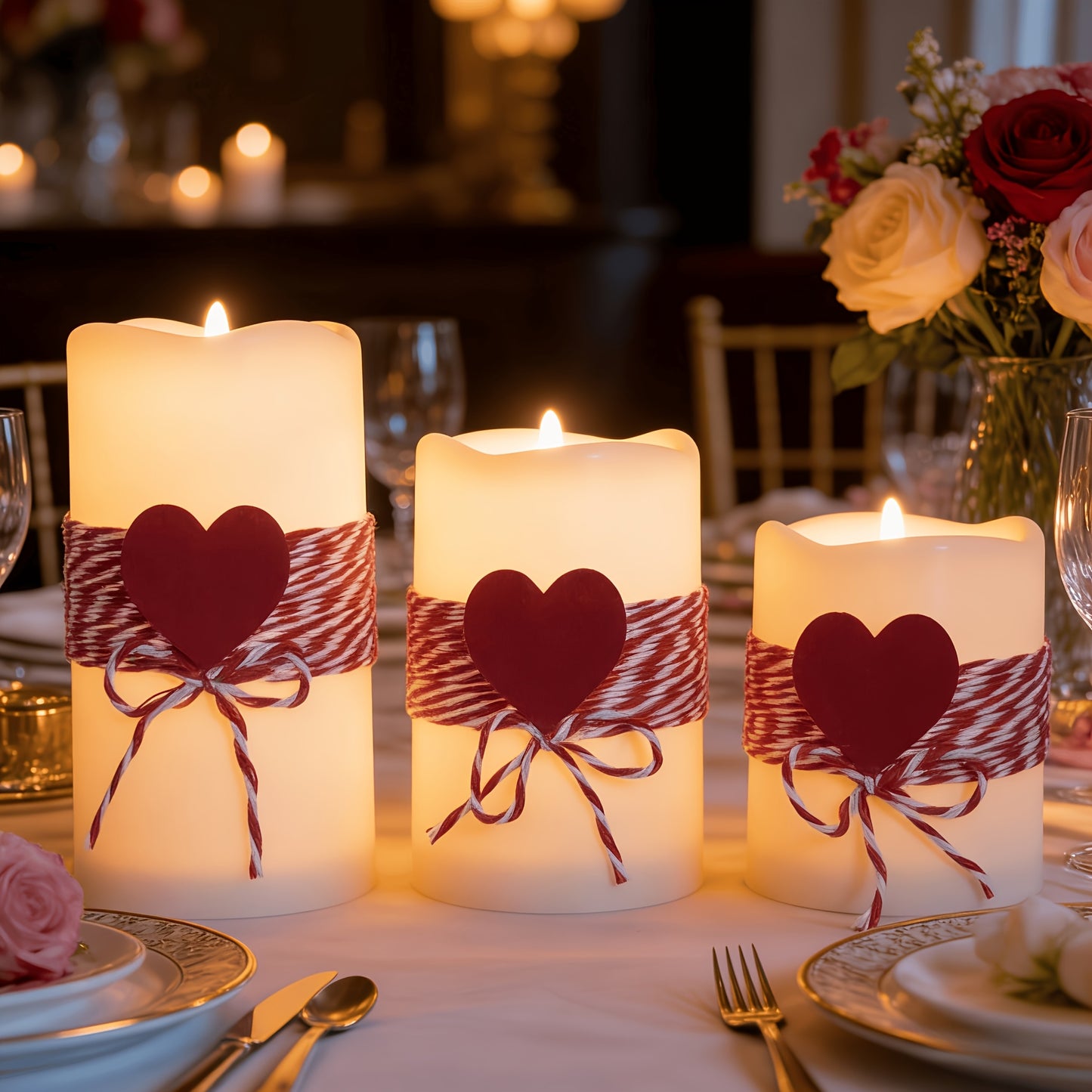 Valentine's Day LED Flameless Candle Set