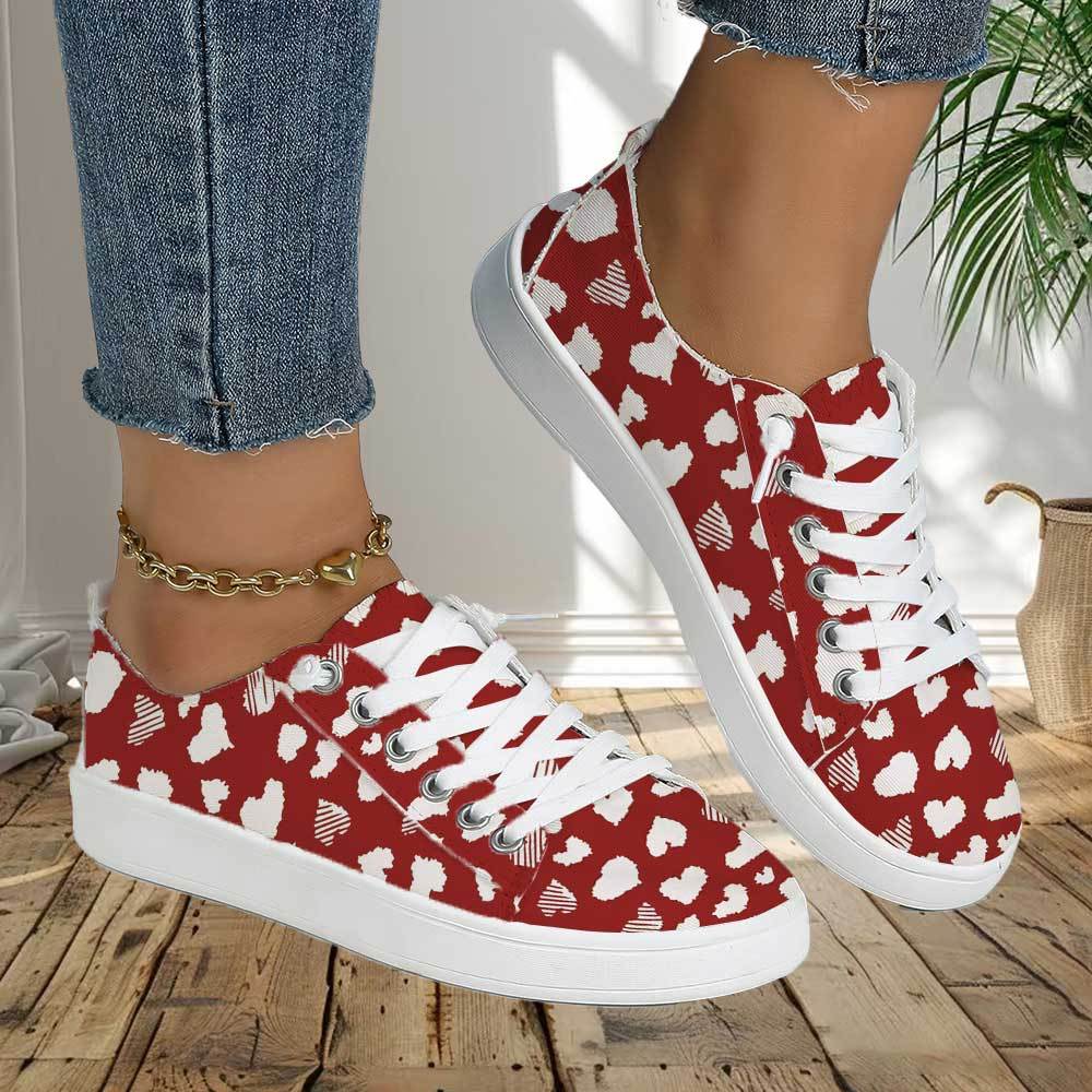 Valentine's Day Heart Print Sneakers