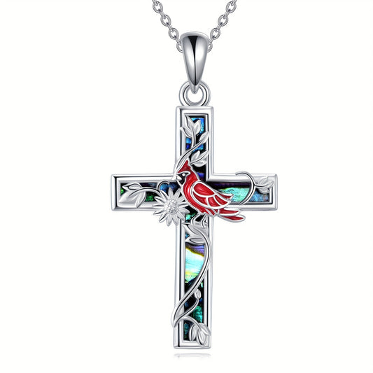Sterling Silver Bird Cross Necklace