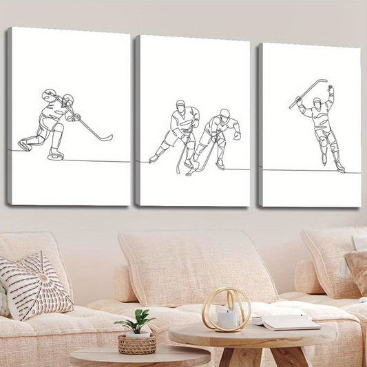 Line Hockey Black And White Sports Art