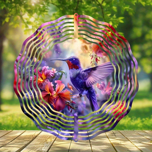 Metal Hummingbird Wind Spinner