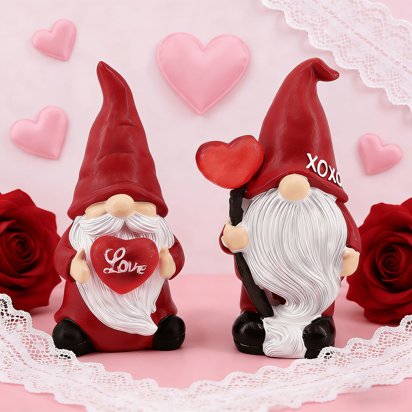 2pcs Valentine's Day Gnome Figurines