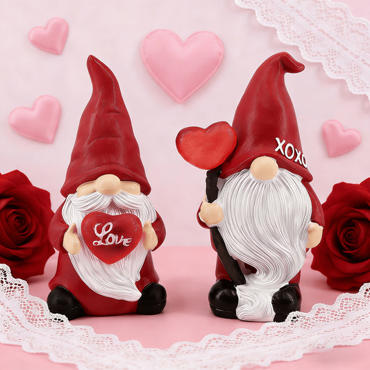 2pcs Valentine's Day Gnome Figurines