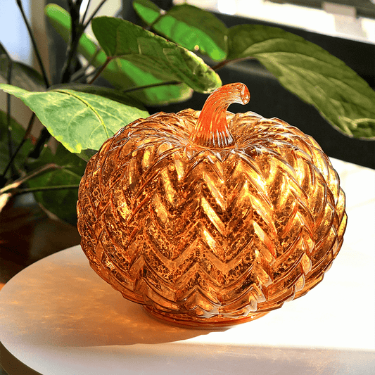Glass Pumpkin Lighted Centerpiece