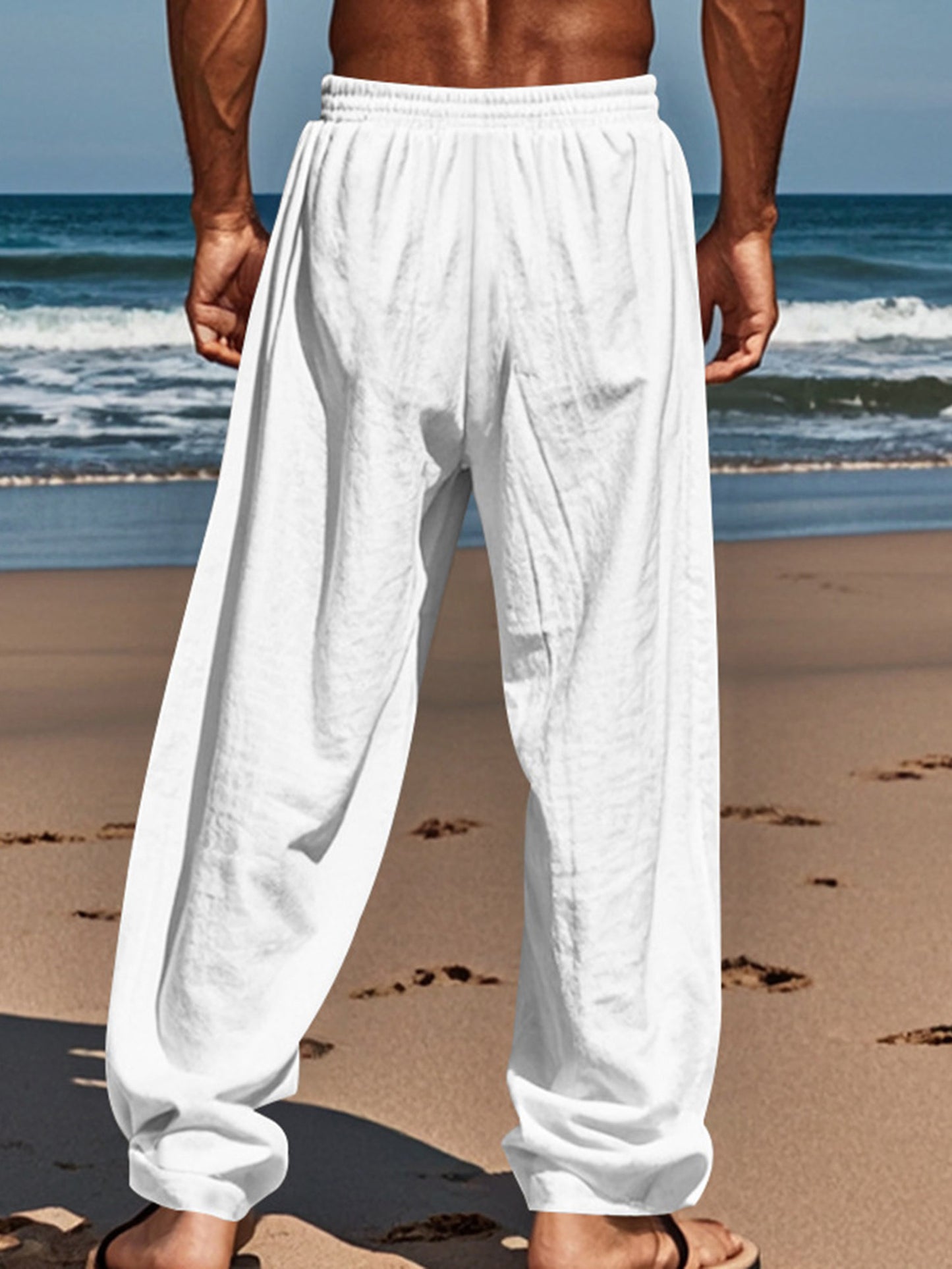 Loose Fit Straight Leg Casual Trousers