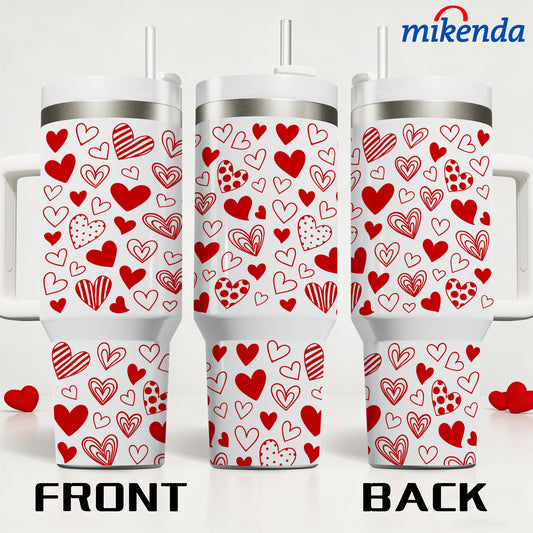 40oz Stainless Steel Water Cup with Handle and Straw