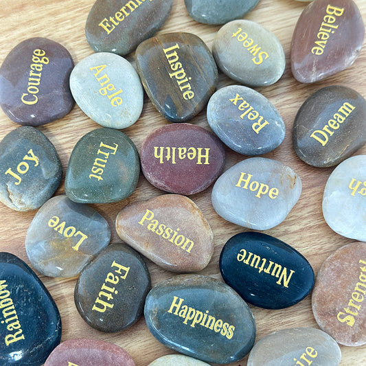 25 PCS Engraved Inspirational Stones