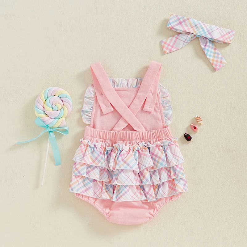 Summer play suit and matching hairbow