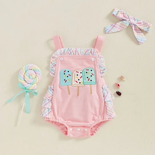 Summer play suit and matching hairbow