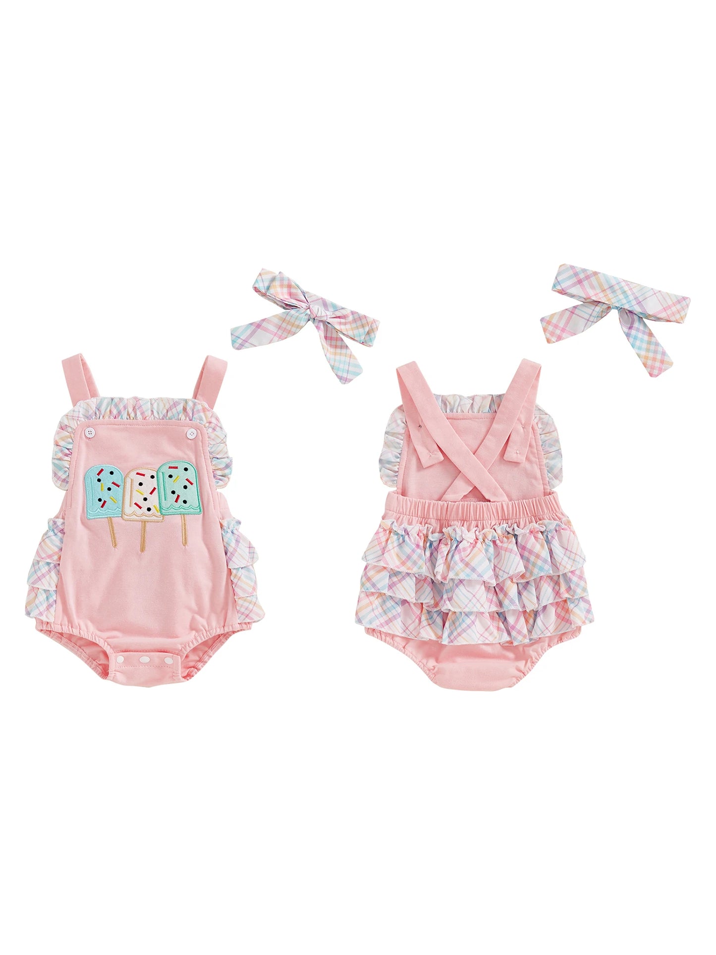 Summer play suit and matching hairbow