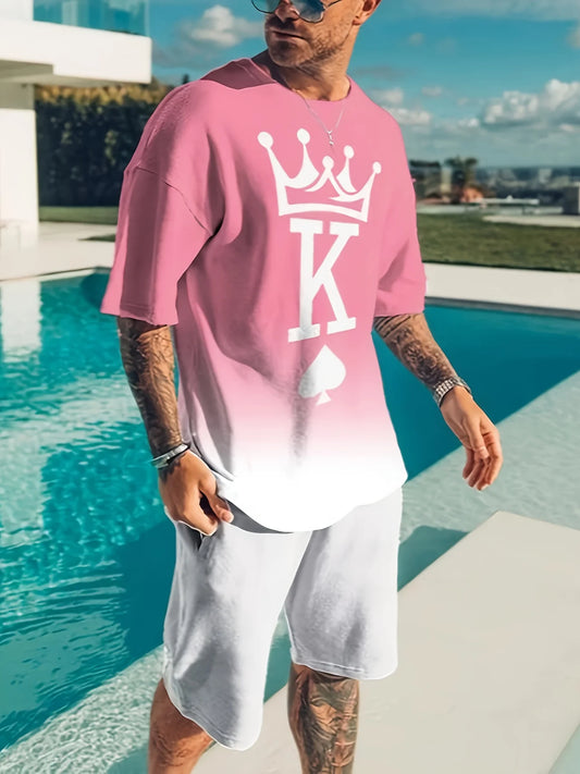 round neck short-sleeved tee-shirt and shorts