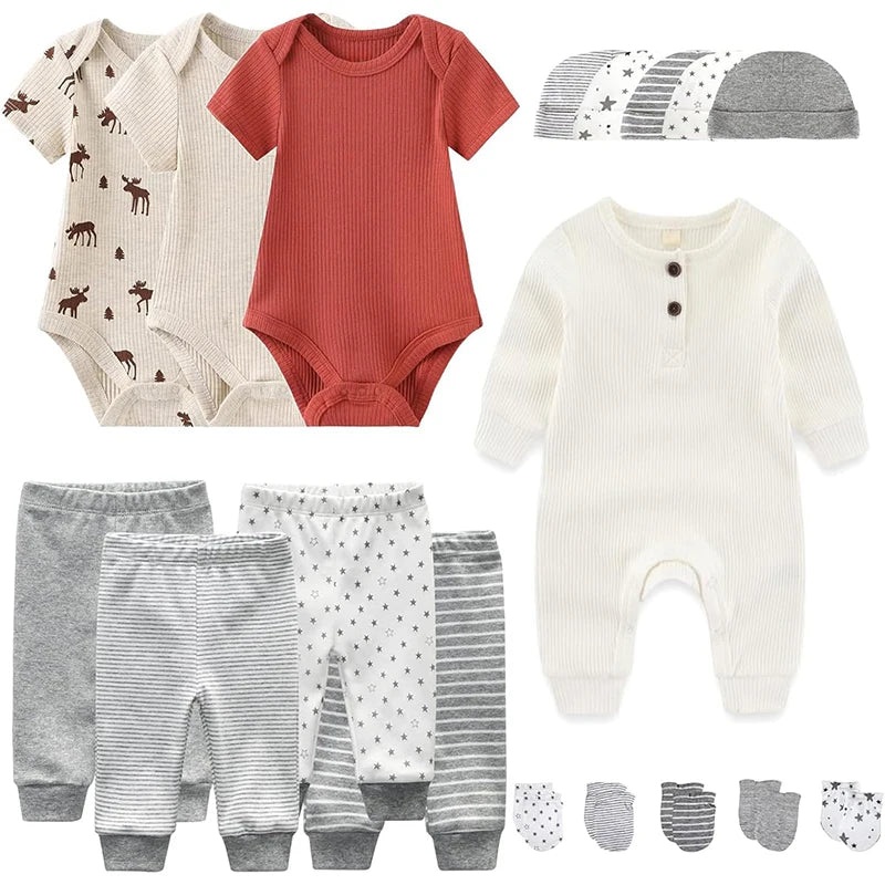 100% Cotton Baby Clothing & Accessories 18 Piece  Set