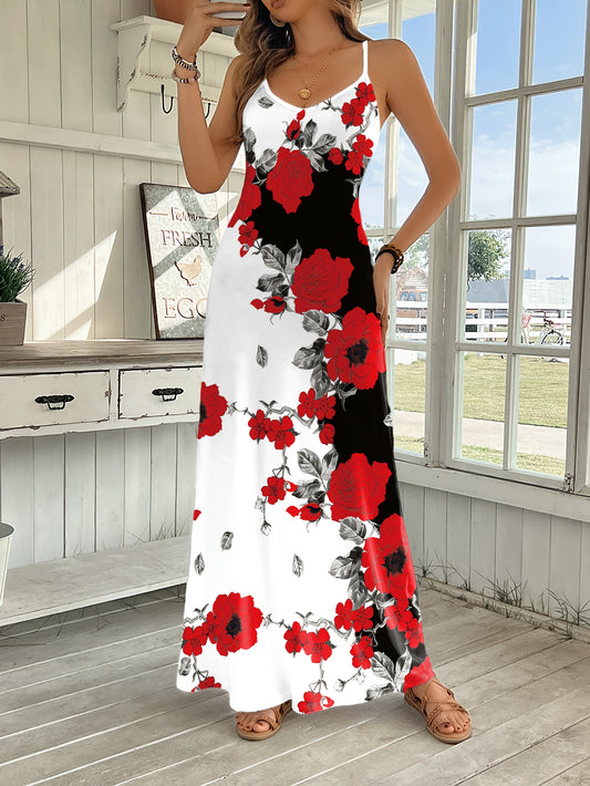 Floral Print Casual Sleeveless