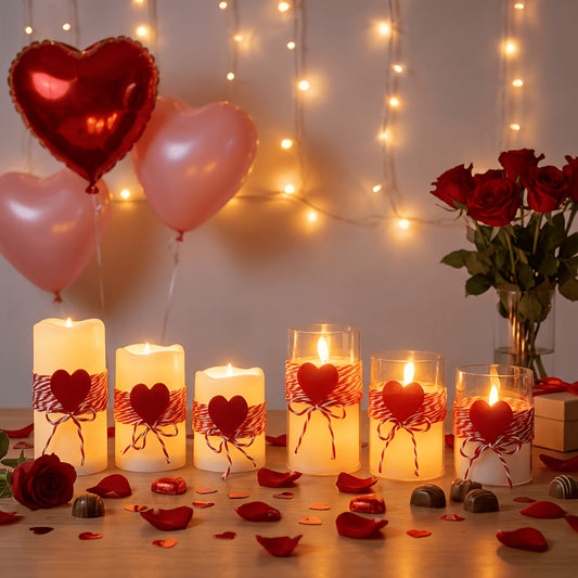 Valentine's Day LED Flameless Candle Set