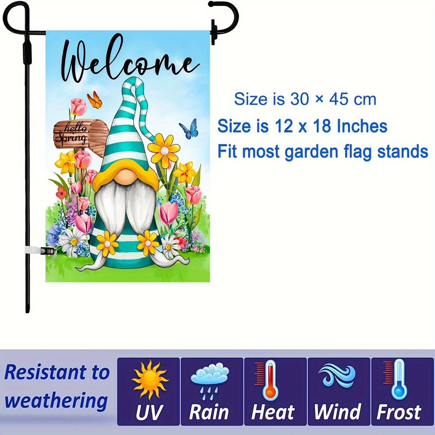 10 seasonal dwarf garden flag set
