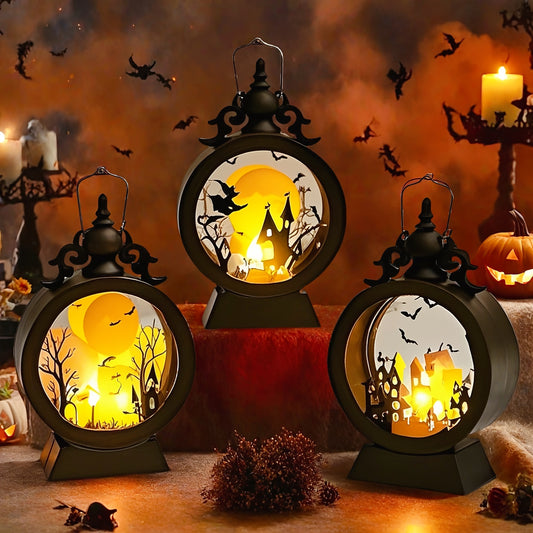 Set Of 3 Halloween Table Lamp with Flickering LED Light
