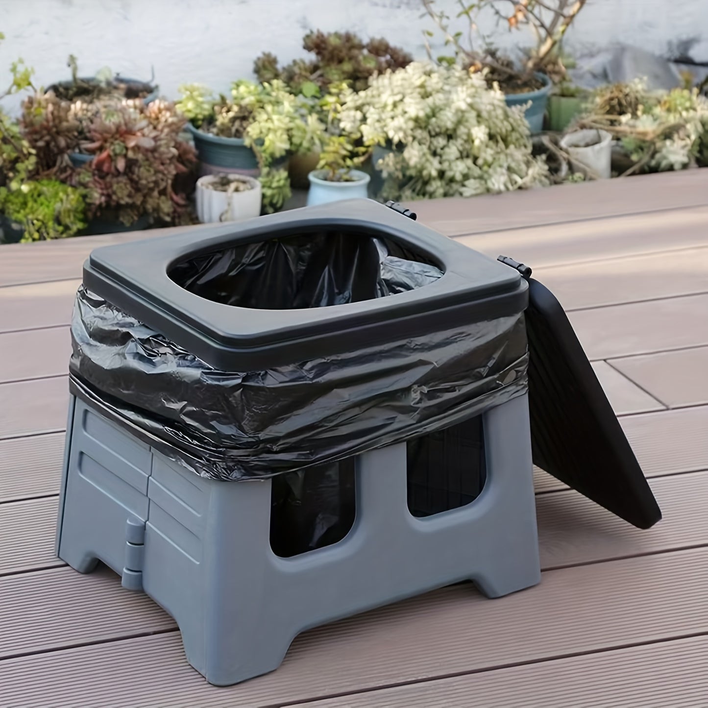 Portable Folding Emergency Toilet With Lid