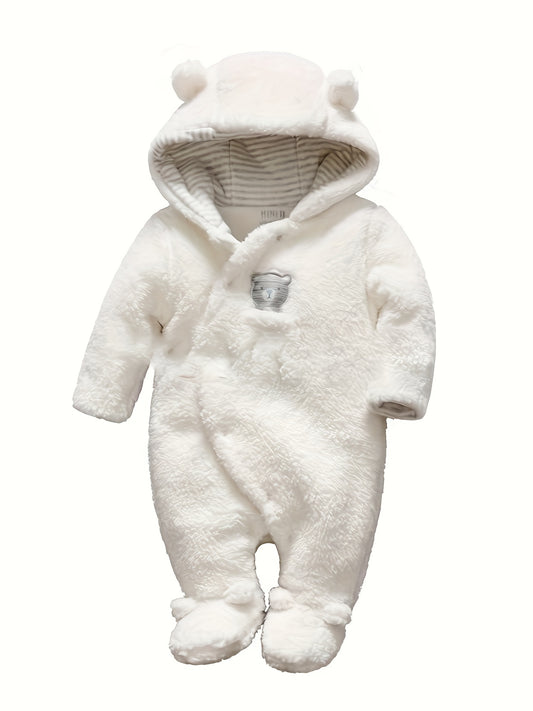 Bear Style Hooded Plush Jumpsuit