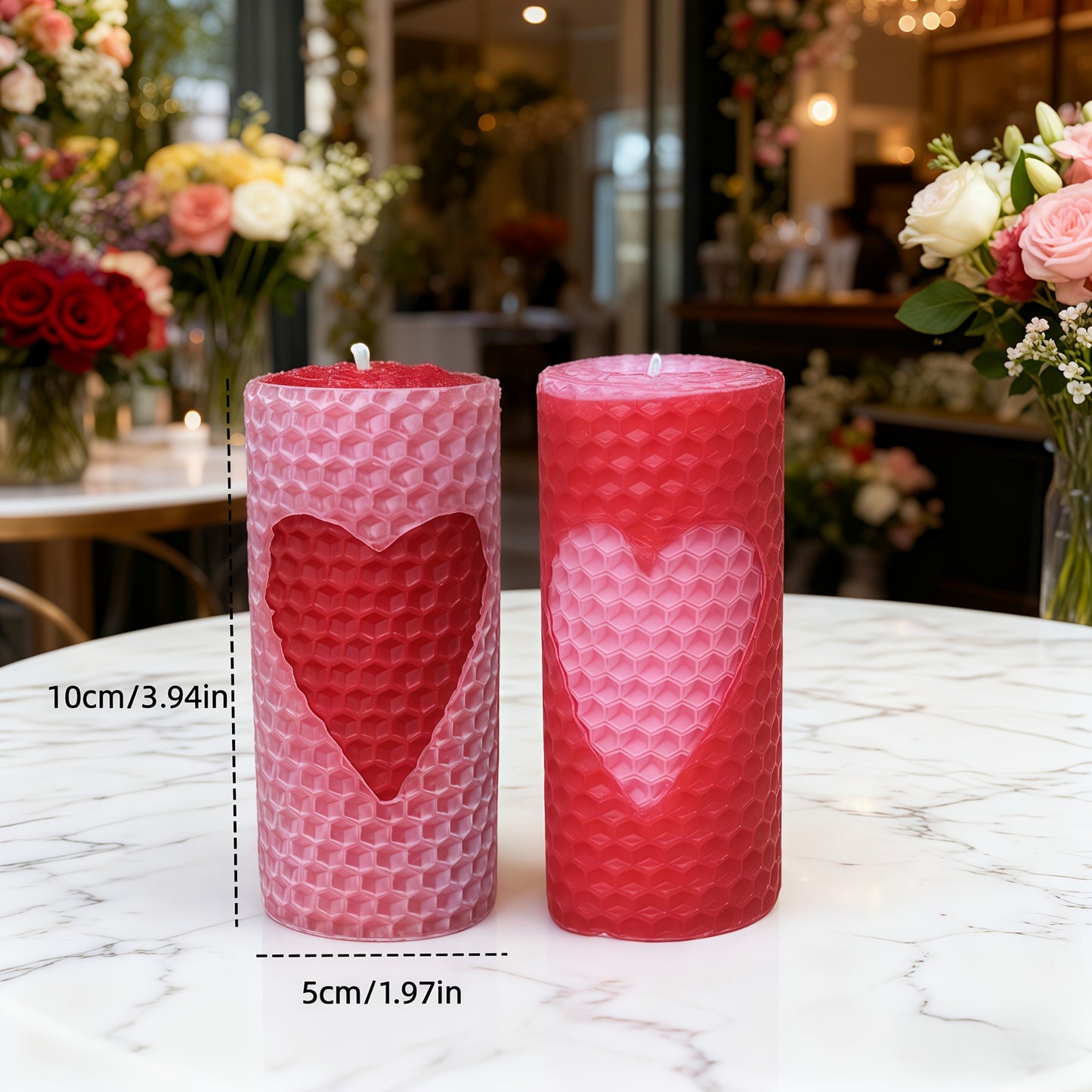 2pcs Pink Beeswax Candles