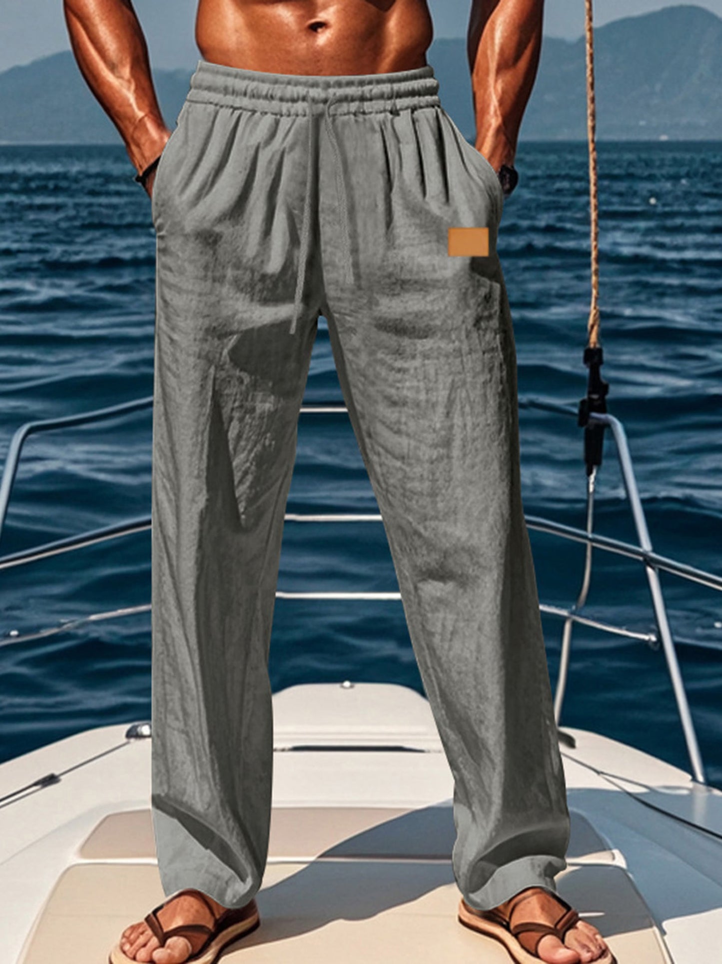 Loose Fit Straight Leg Casual Trousers