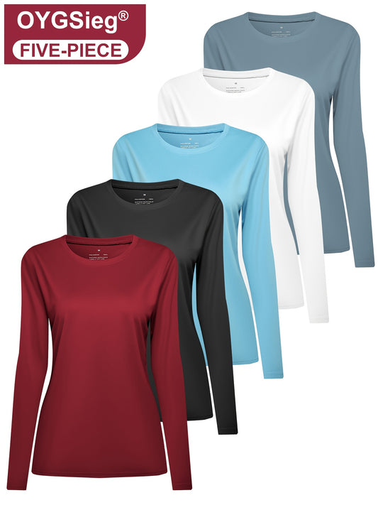 Five Pieces Breathable Long Sleeve T-shirt