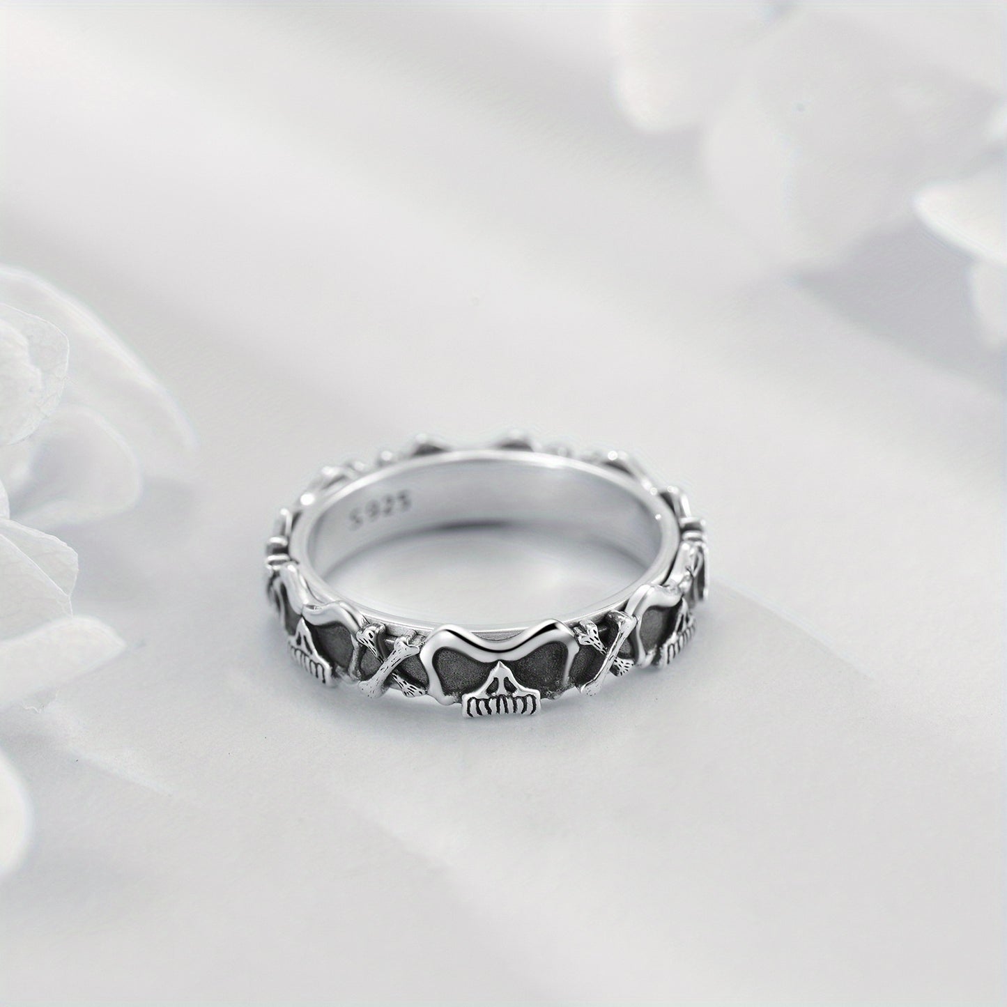 Sterling Silver Skull Spinner Ring