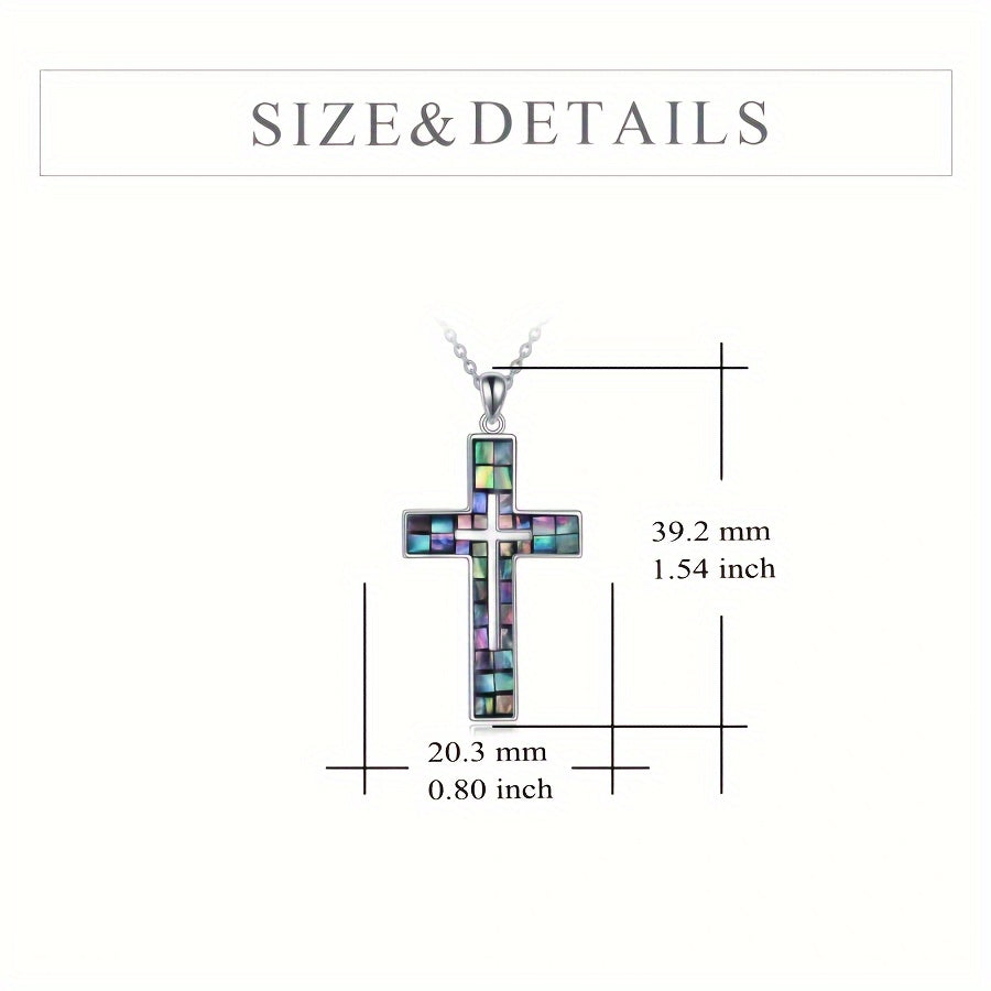 Silver Abalone Shell Cross