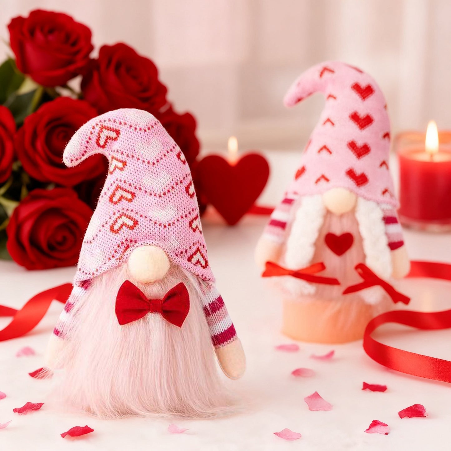 3-Pack Rudolf Dwarf Dolls with Heart Keychains