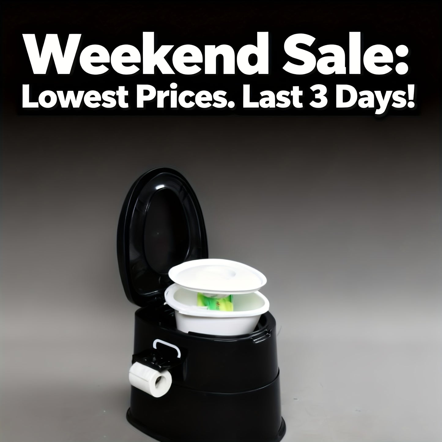 Portable Toilet With Removable Waste Bucket And Tissue Holder